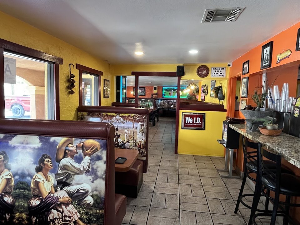 Mexican restaurant dining room with table service