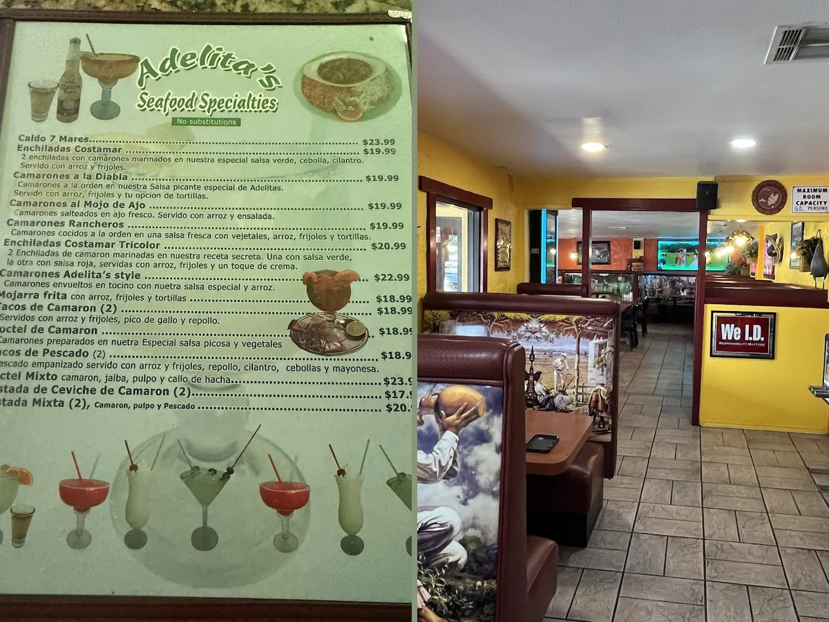 Mexican restaurant dining room with table service